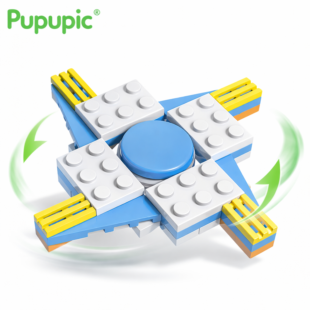 Pupupic® DIY Kids Spinning Top Toy | Detachable Building Blocks Assembly Educational Puzzle Toy