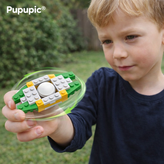 Pupupic® DIY Kids Spinning Top Toy | Detachable Building Blocks Assembly Educational Puzzle Toy