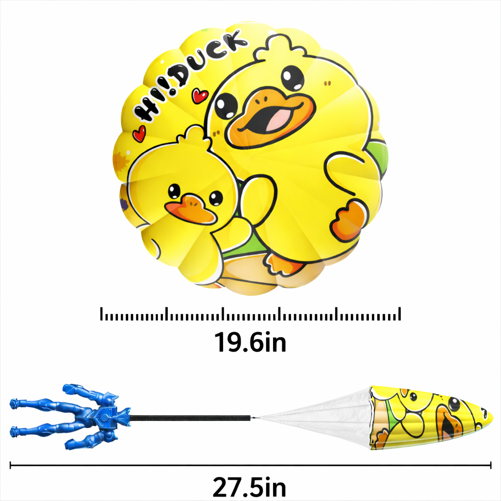Pupupic® Hand Thrown Parachute Toy with Random Color Mech Figure – Kids Outdoor Flying Toy